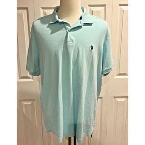 U.S. Polo Assn. Polo Shirt Luxury Feel Blue Breast Logo Size‎ 2XL